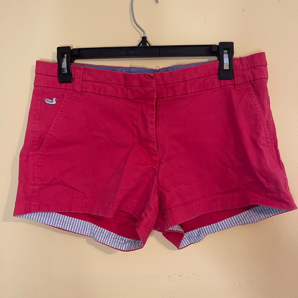 Red/seersucker southern marsh shorts